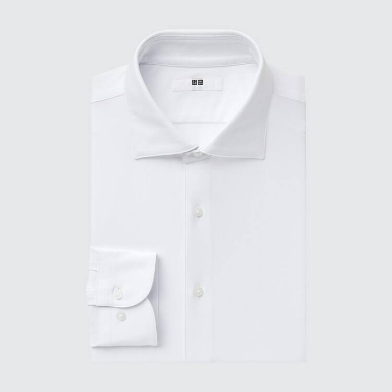 Camisas Uniqlo Non-iron Jersey Regular Fit (Semi-cutaway Collar) Hombre Blancas | 4370NVGZY