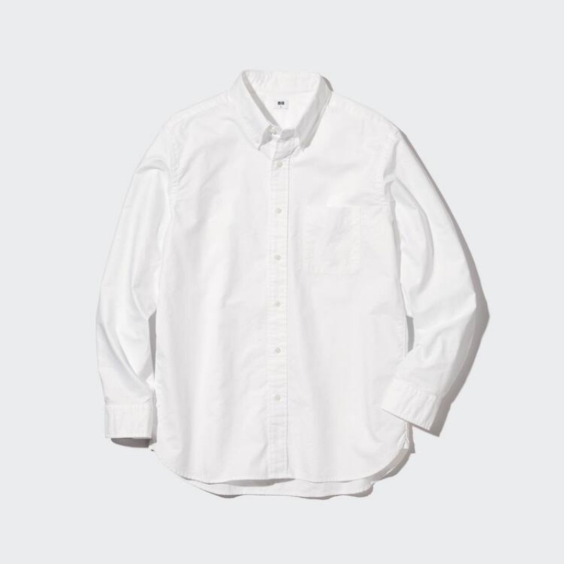 Camisas Uniqlo Regular Fit Oxford (Button-down Collar) Hombre Blancas | 2780POBLM