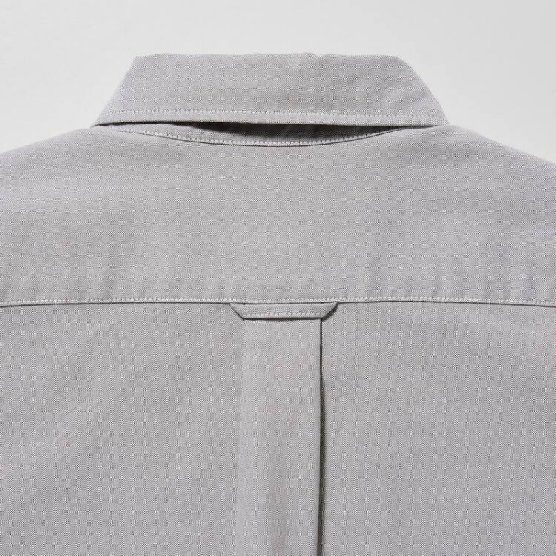 Camisas Uniqlo Slim Fit Oxford Hombre Gris | 5120LTMGX