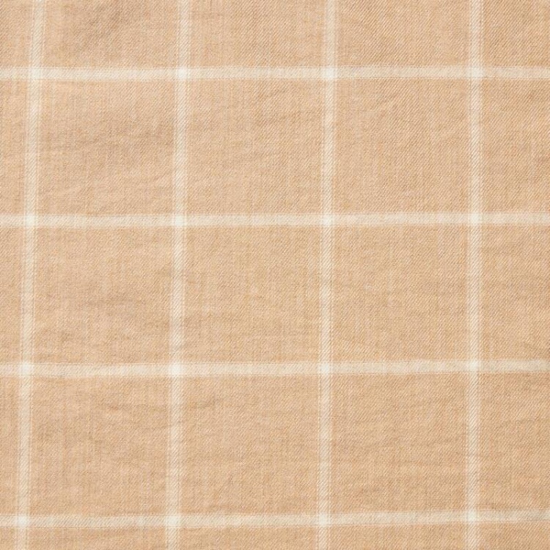 Camisas Uniqlo Soft Brushed Checked Long Sleeved Mujer Beige | 8246JGABR