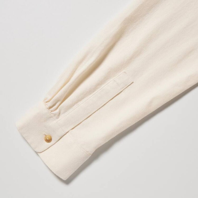 Camisas Uniqlo Soft Brushed Long Sleeved Mujer Blancas | 1865EPSAG