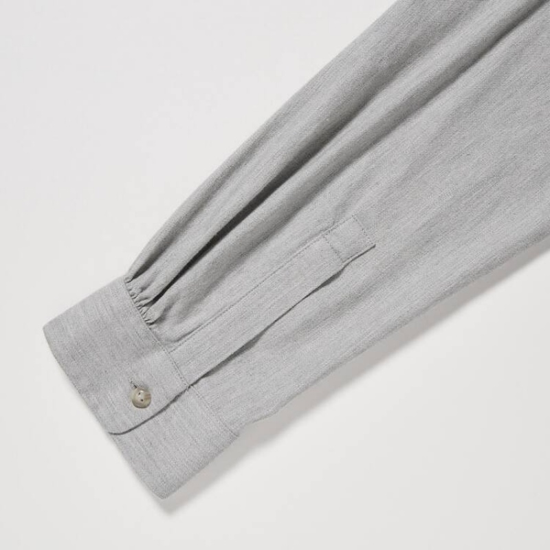 Camisas Uniqlo Soft Brushed Long Sleeved Mujer Gris | 7143VTCMZ