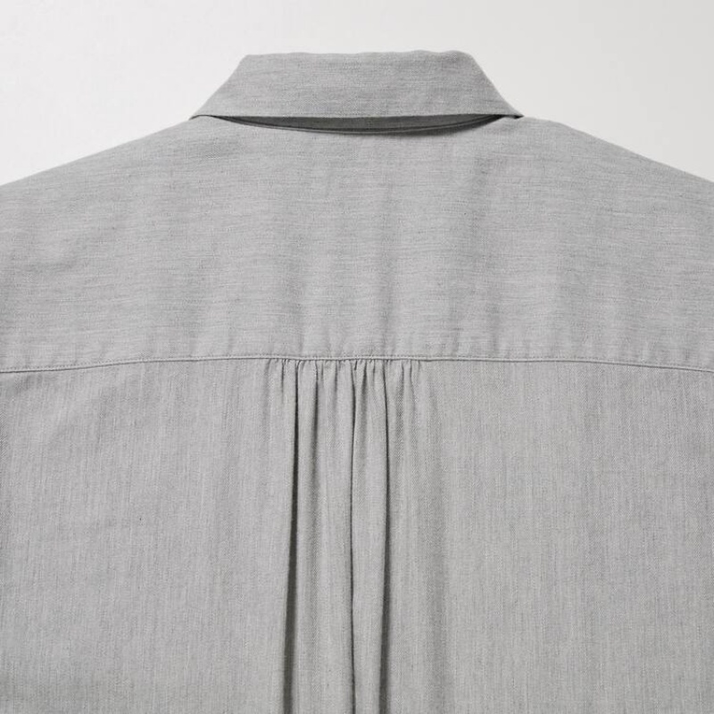 Camisas Uniqlo Soft Brushed Long Sleeved Mujer Gris | 7143VTCMZ