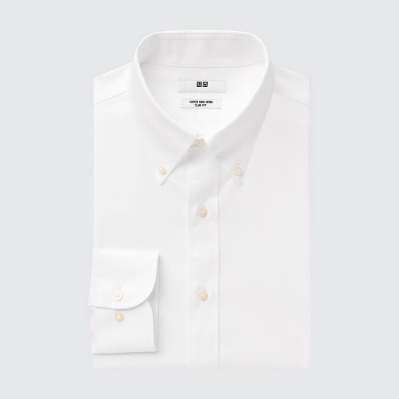 Camisas Uniqlo Super Non-iron Slim Fit Hombre Blancas | 6920ZECPS