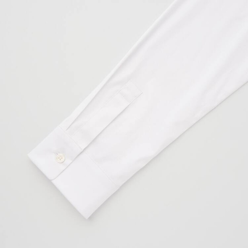 Camisas Uniqlo Supima Algodon Stretch Broadcloth Long Sleeved Mujer Blancas | 6784INMOA