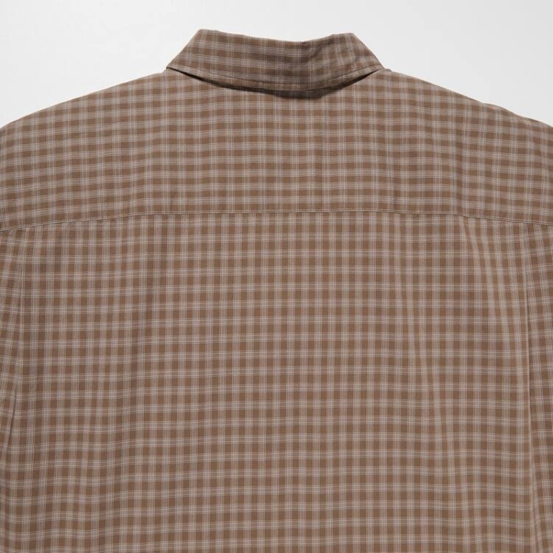 Camisas Uniqlo U Oversized Checked Casuales Hombre Gris | 3570SRAOZ