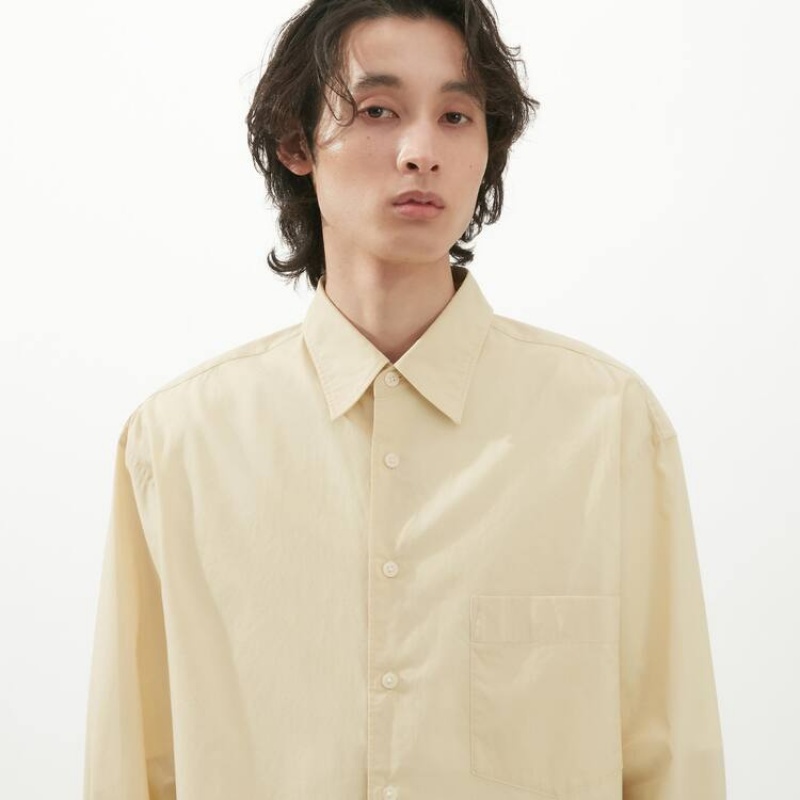 Camisas Uniqlo U Oversized Hombre Creme | 9472RGVDT