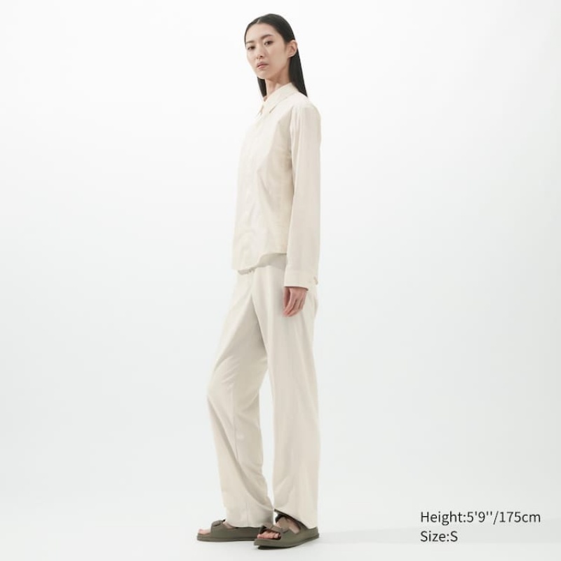 Camisas Uniqlo U Stretch Mujer Blancas | 5648YJCGX