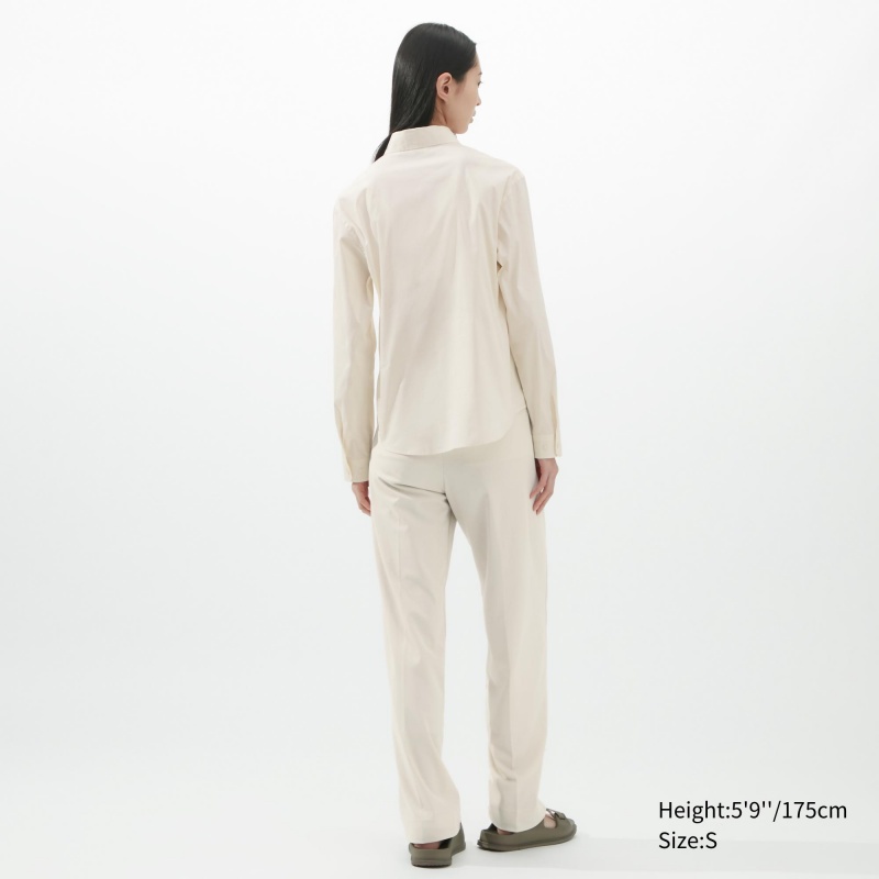 Camisas Uniqlo U Stretch Mujer Blancas | 5648YJCGX