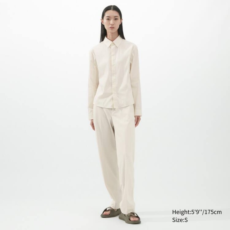 Camisas Uniqlo U Stretch Mujer Blancas | 5648YJCGX