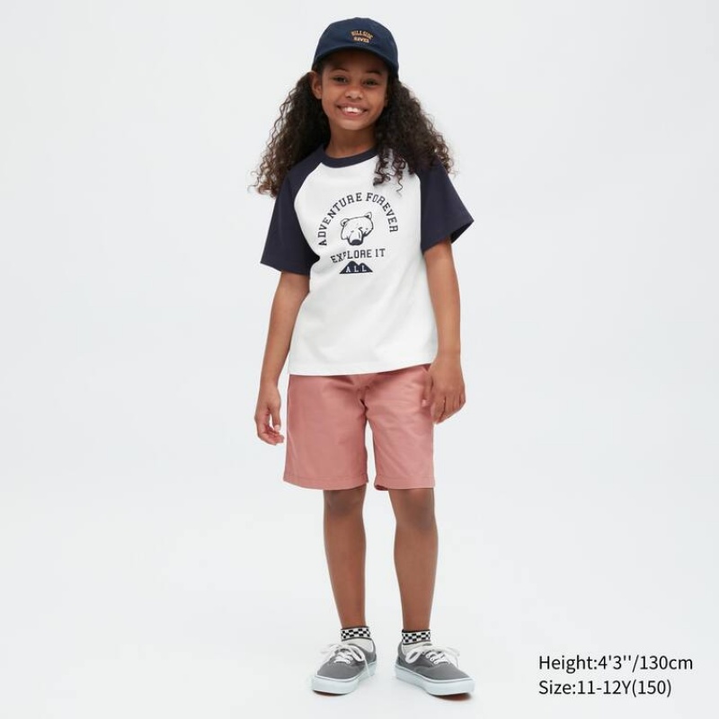 Camiseta Uniqlo Airism Algodon Estampadas Corta Sleeved Niños Blancas | 5729MIVSA