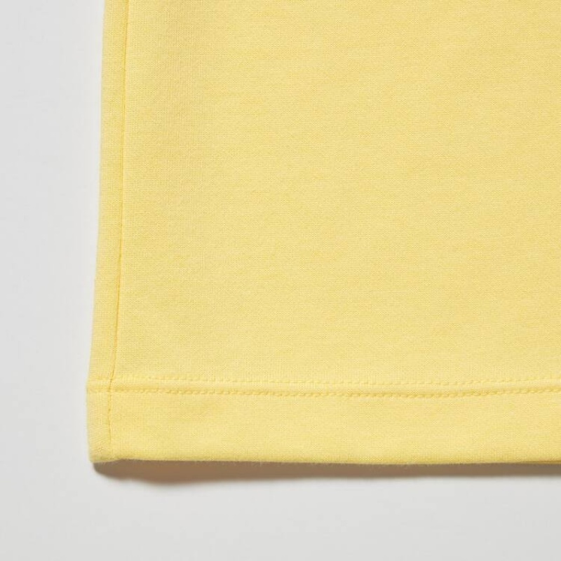 Camiseta Uniqlo Airism Algodon Estampadas Corta Sleeved Niños Amarillo | 8304XCADQ