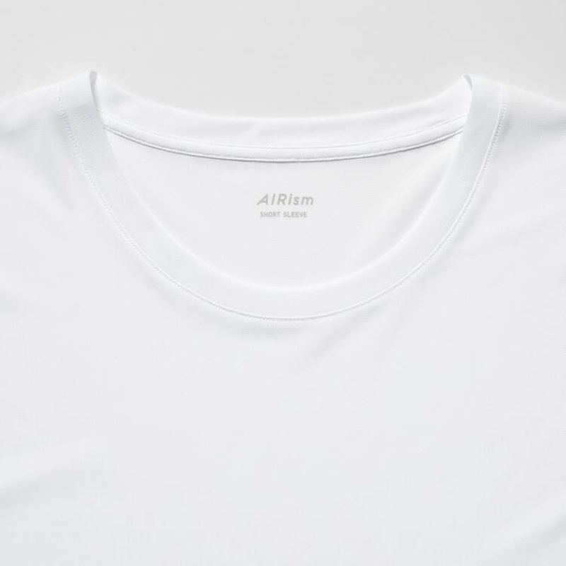 Camiseta Uniqlo Airism Dry-ex Mesh Crew Neck Corta Sleeved Hombre Blancas | 3716XTVUC