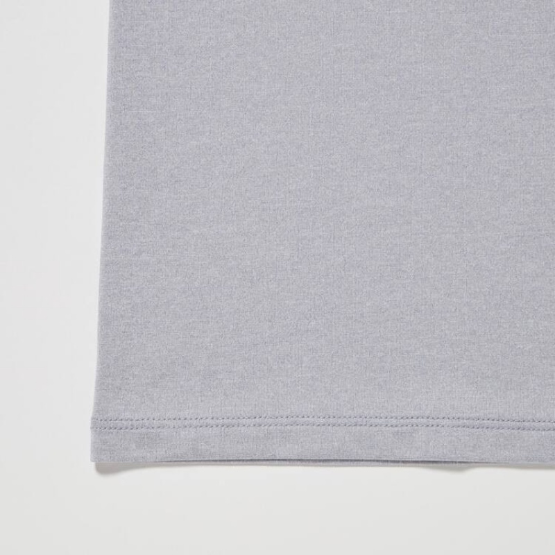 Camiseta Uniqlo Airism Heather Crew Neck Corta Sleeved Hombre Gris Claro | 7253UBJLM