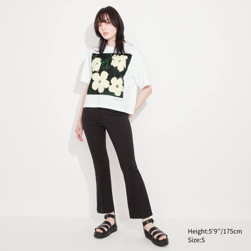 Camiseta Uniqlo Andy Warhol Flowers Colección Ut Estampadas Mujer Blancas | 9416EVUFP