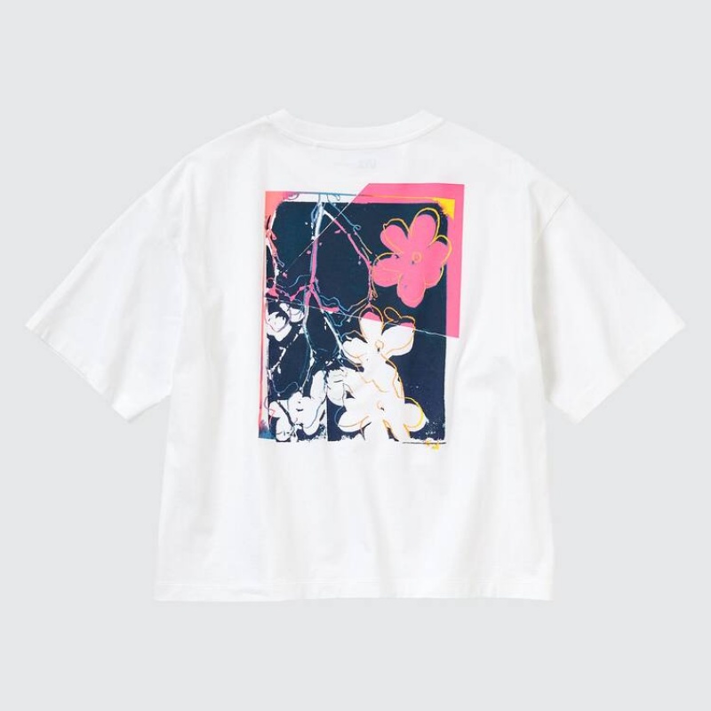 Camiseta Uniqlo Andy Warhol Flowers Colección Ut Estampadas Mujer Blancas | 6382SQYWN