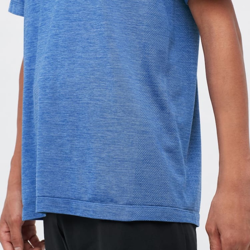 Camiseta Uniqlo Dry-ex Crew Neck Hombre Azules | 5398RCSPA