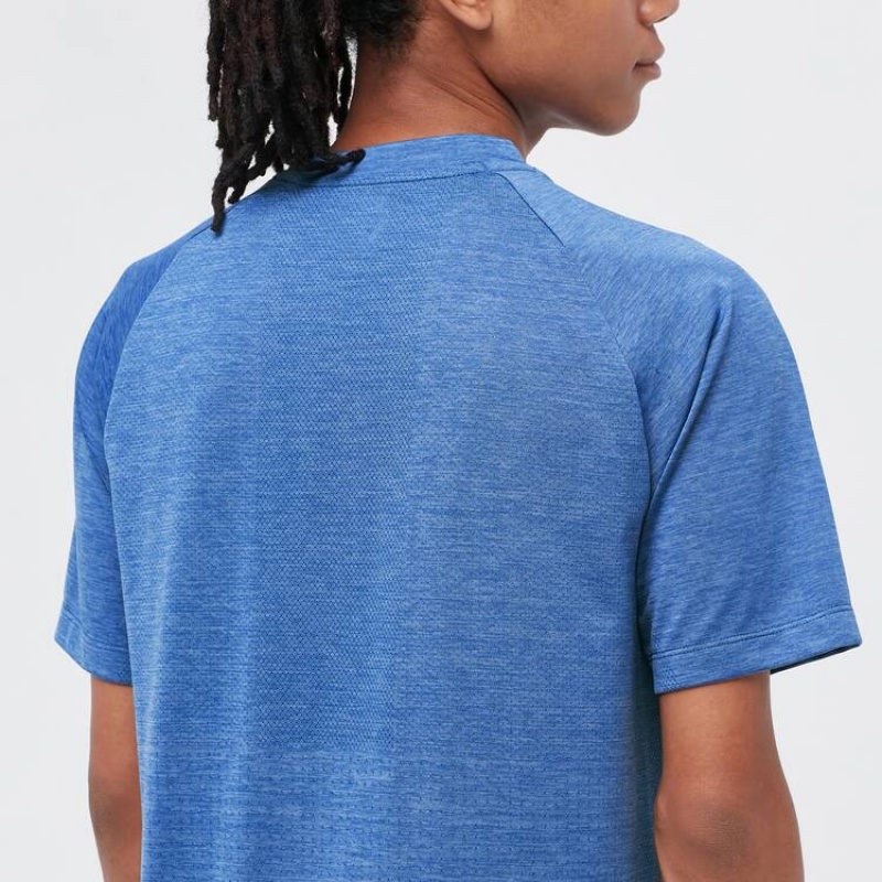 Camiseta Uniqlo Dry-ex Crew Neck Hombre Azules | 5398RCSPA