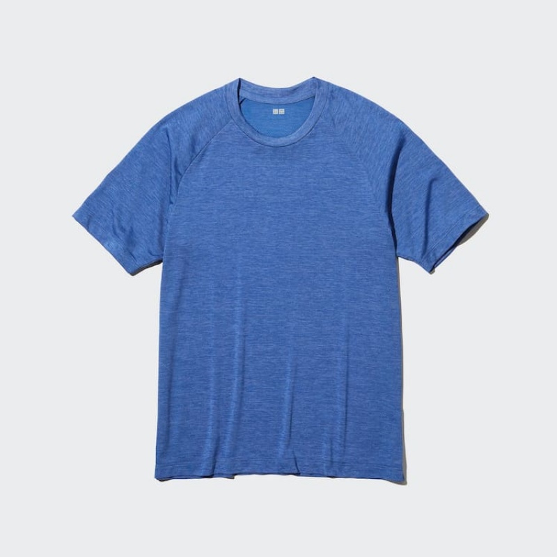 Camiseta Uniqlo Dry-ex Crew Neck Hombre Azules | 5398RCSPA