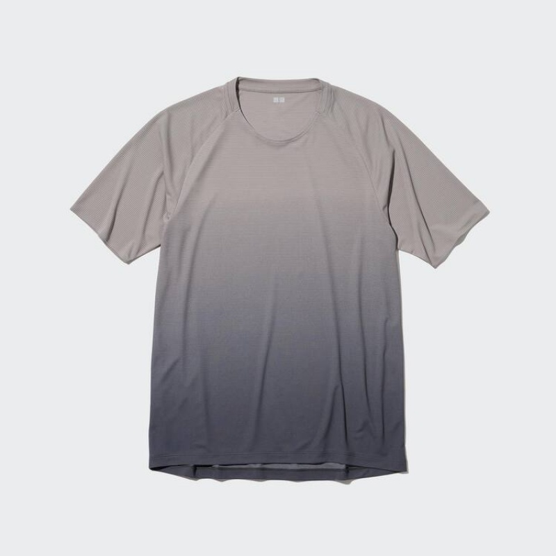 Camiseta Uniqlo Dry-ex Crew Neck Hombre Gris | 3269IQEZJ