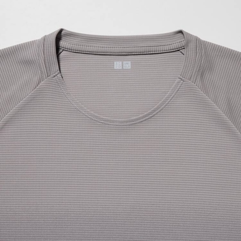 Camiseta Uniqlo Dry-ex Crew Neck Hombre Gris | 3269IQEZJ