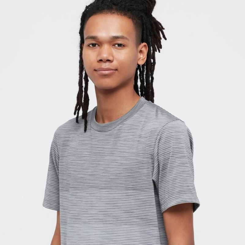 Camiseta Uniqlo Dry-ex Crew Neck Hombre Gris | 3769APNYW