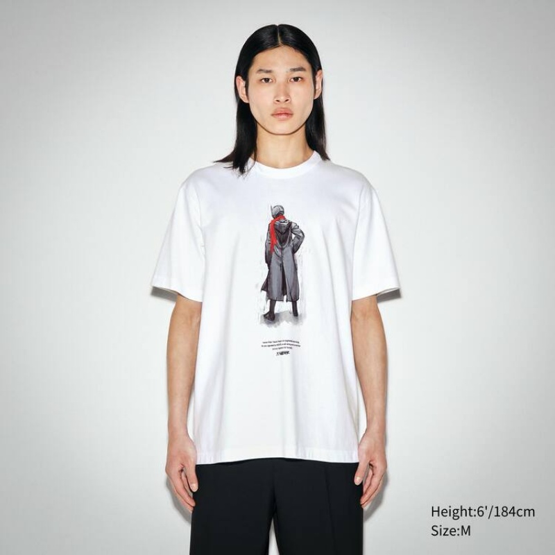 Camiseta Uniqlo Hideaki Anno Ut Estampadas (Rider) Hombre Blancas | 6598QNAWZ