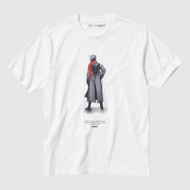 Camiseta Uniqlo Hideaki Anno Ut Estampadas (Rider) Hombre Blancas | 6598QNAWZ