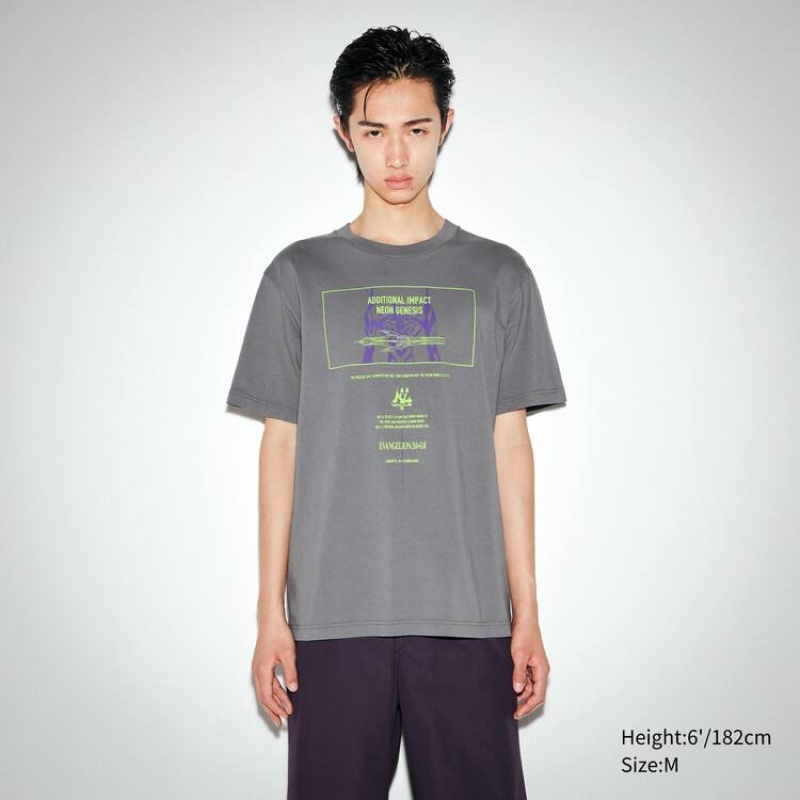 Camiseta Uniqlo Hideaki Anno Ut Estampadas (Eva) Hombre Gris | 1926JOEZM