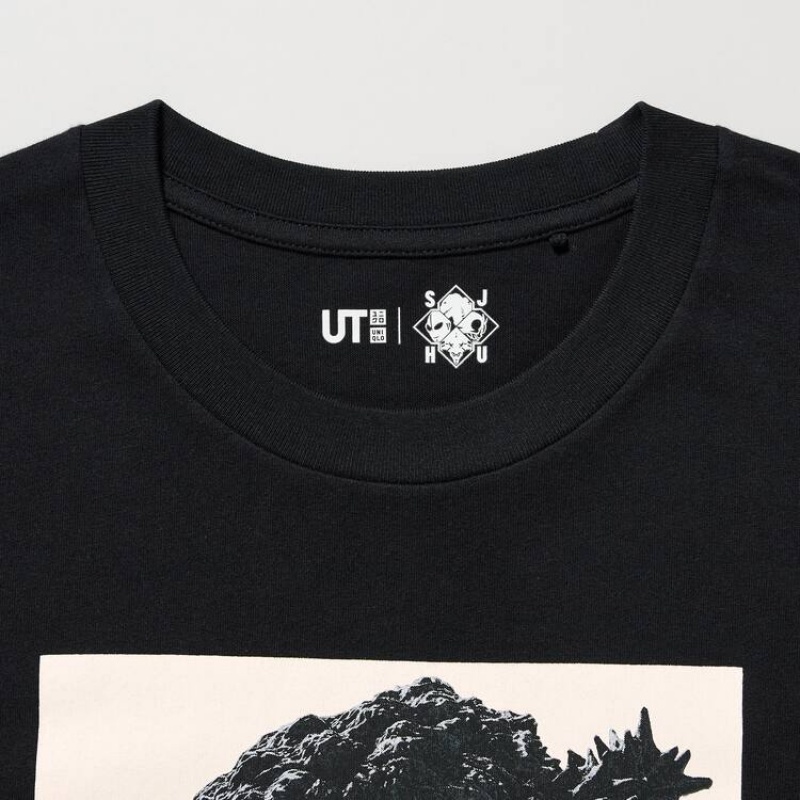 Camiseta Uniqlo Hideaki Anno Ut Estampadas (Godzilla) Hombre Negras | 5726DLPKG