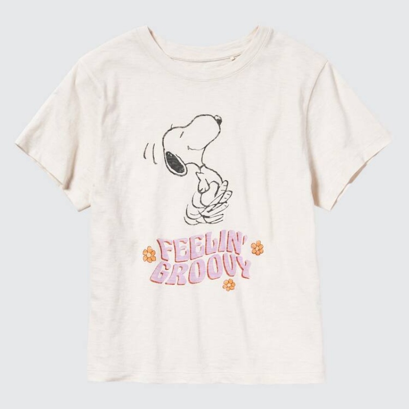 Camiseta Uniqlo Love Sunshine & Peanuts Ut Estampadas Mujer Blancas | 6208JIFDG