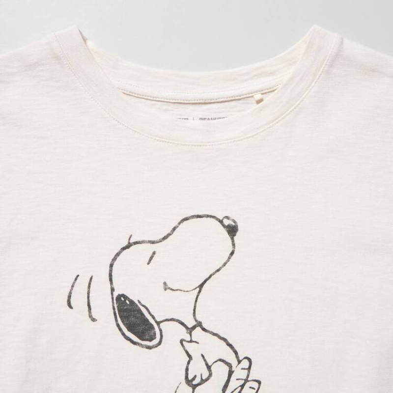 Camiseta Uniqlo Love Sunshine & Peanuts Ut Estampadas Mujer Blancas | 6208JIFDG