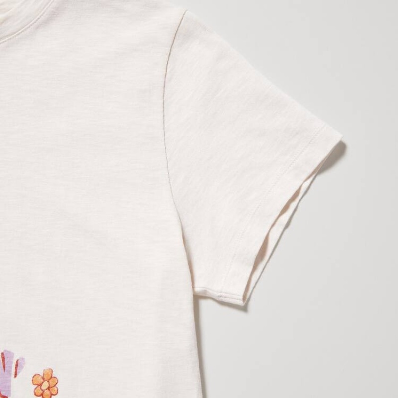 Camiseta Uniqlo Love Sunshine & Peanuts Ut Estampadas Mujer Blancas | 6208JIFDG