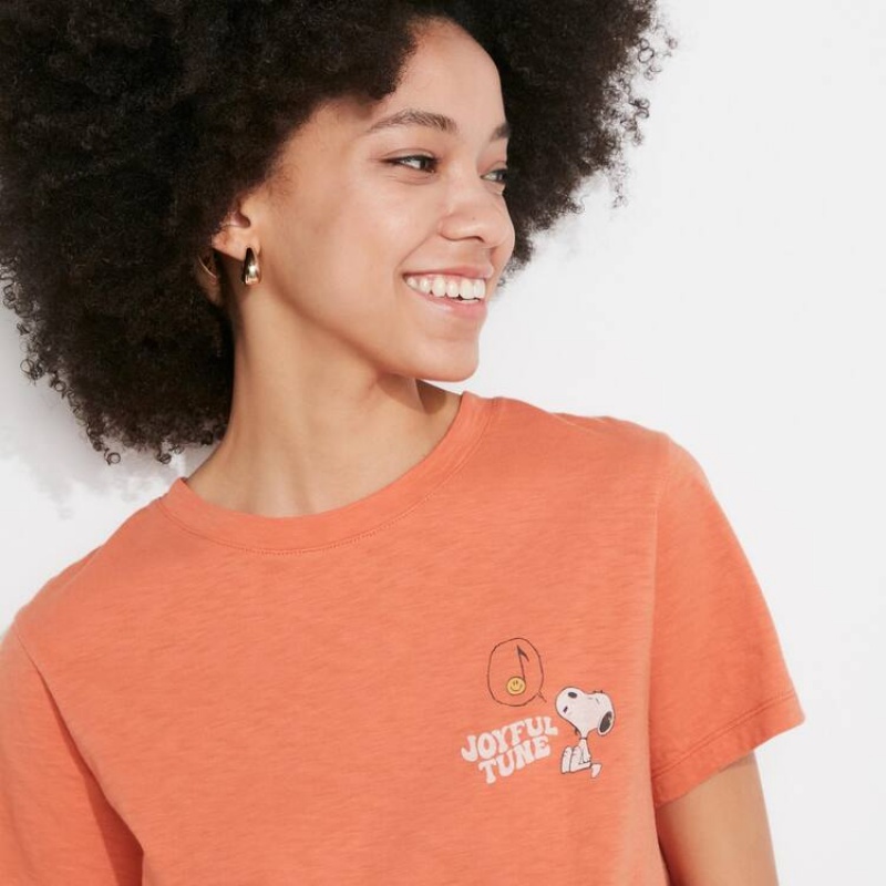 Camiseta Uniqlo Love Sunshine & Peanuts Ut Estampadas Mujer Naranjas | 3108RJSGA