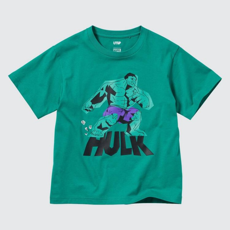 Camiseta Uniqlo Mfa Utgp2023 Estampadas Niños Verde | 2430JBYIQ