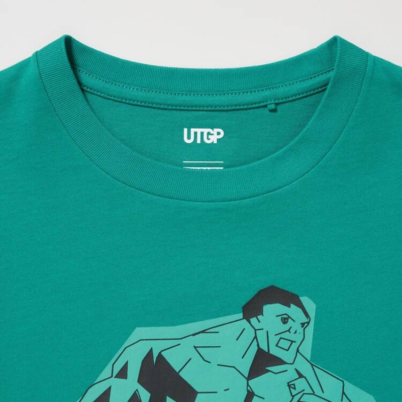 Camiseta Uniqlo Mfa Utgp2023 Estampadas Niños Verde | 2430JBYIQ