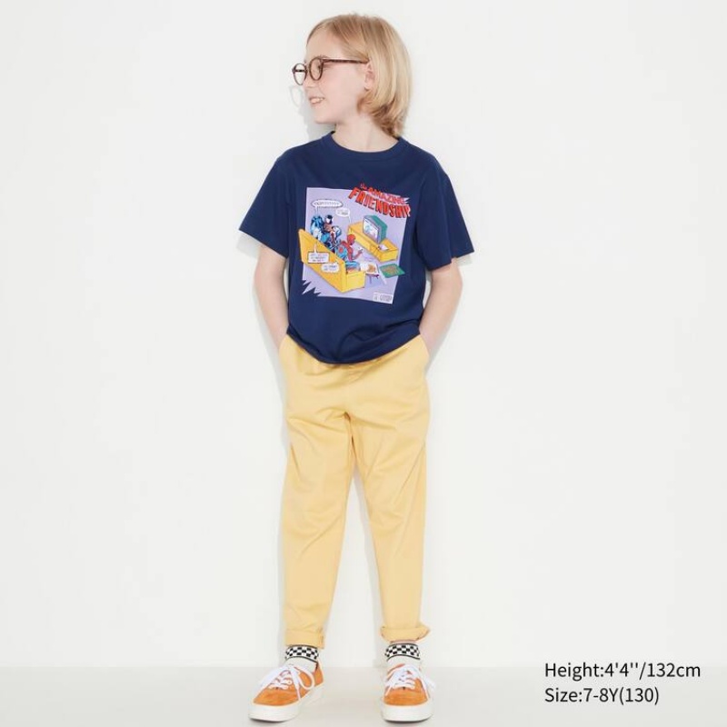 Camiseta Uniqlo Mfa Utgp2023 Estampadas Niños Azul Marino | 6890CXEWD