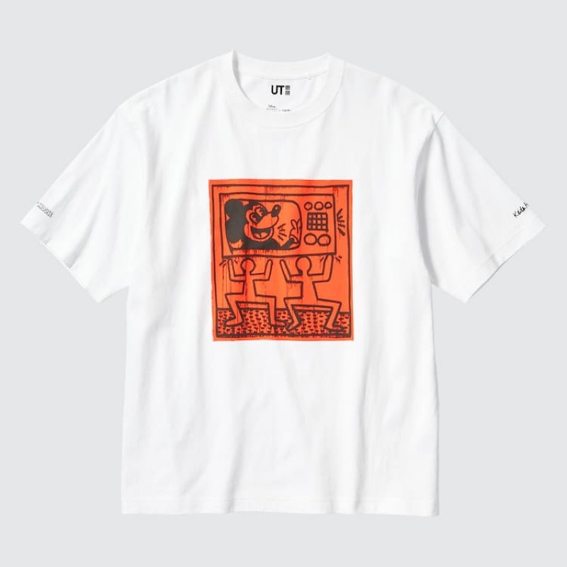 Camiseta Uniqlo Mickey X Keith Haring Ut Estampadas Hombre Blancas | 0368EOKIB