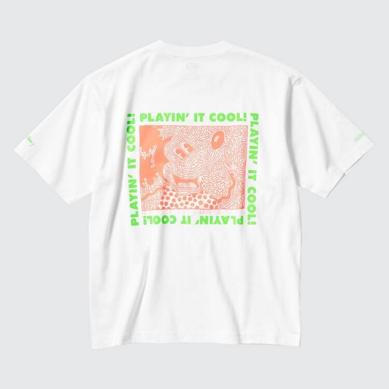 Camiseta Uniqlo Mickey X Keith Haring Ut Estampadas Hombre Blancas | 4980EGFDH