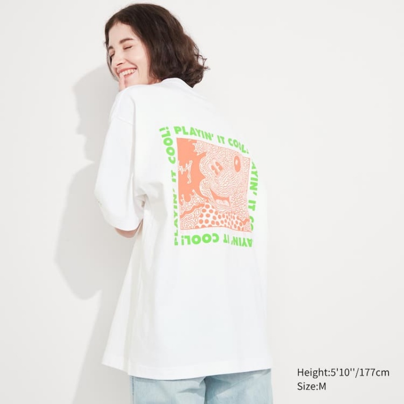 Camiseta Uniqlo Mickey X Keith Haring Ut Estampadas Hombre Blancas | 4980EGFDH