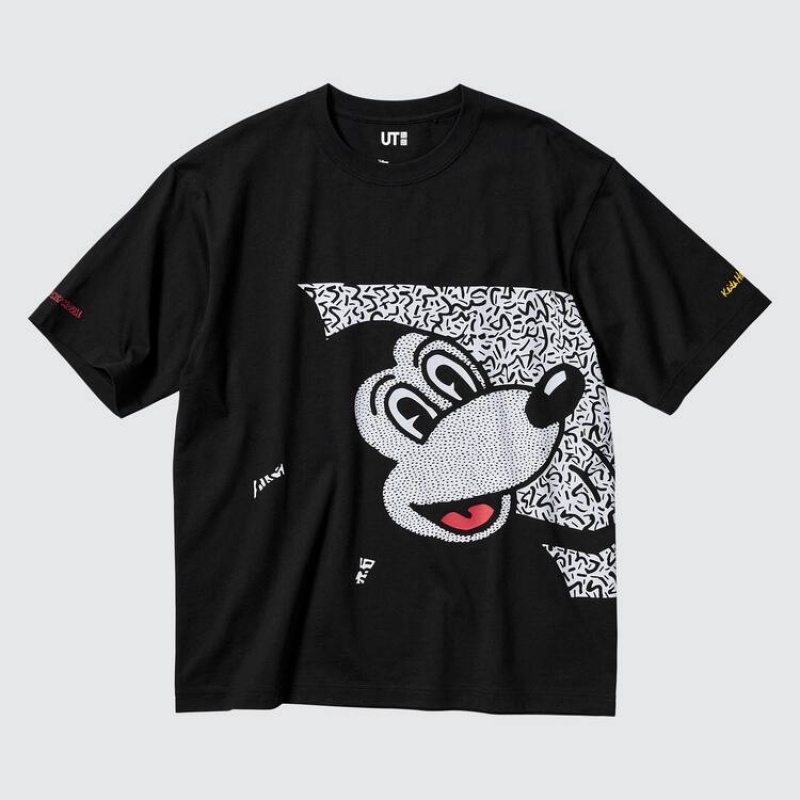 Camiseta Uniqlo Mickey X Keith Haring Ut Estampadas Hombre Negras | 1468HPLYC