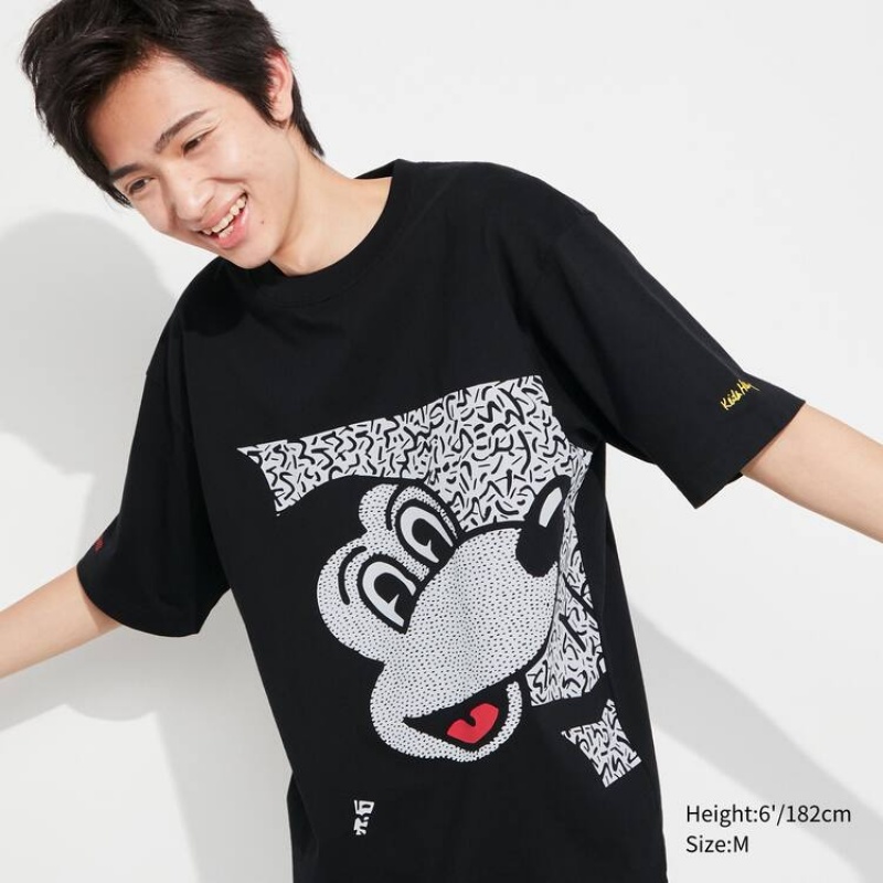 Camiseta Uniqlo Mickey X Keith Haring Ut Estampadas Hombre Negras | 1468HPLYC