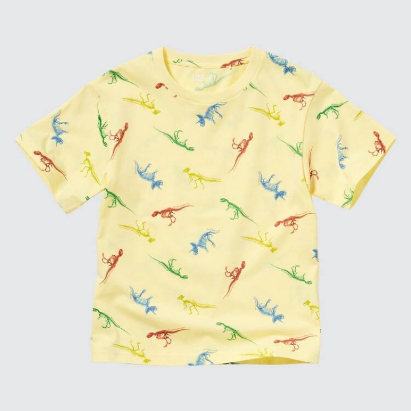 Camiseta Uniqlo National Museum Of Nature And Science Tokyo Ut Estampadas Niños Amarillo | 3961TLXAH