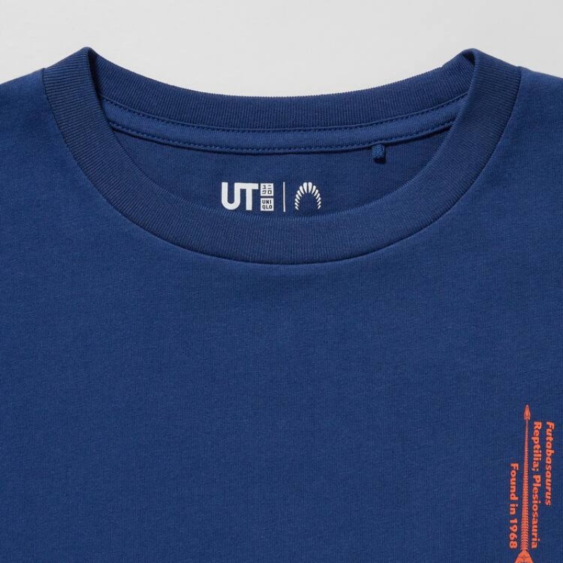 Camiseta Uniqlo National Museum Of Nature And Science Tokyo Ut Estampadas Niños Azules | 8793ZEIBT