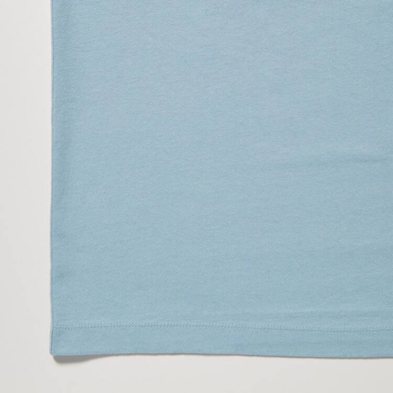 Camiseta Uniqlo Oversized Pocket Crew Neck Half Sleeved Hombre Azules | 4706IYCFU