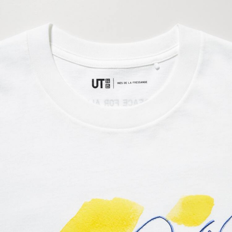 Camiseta Uniqlo Peace For All Ut Estampadas (Ines De La Fressange) Mujer Blancas | 0314HGWOR