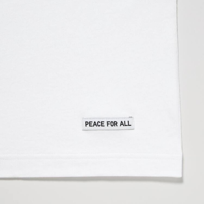 Camiseta Uniqlo Peace For All Ut Estampadas (Jonathan Anderson) Mujer Blancas | 4571TUAYX