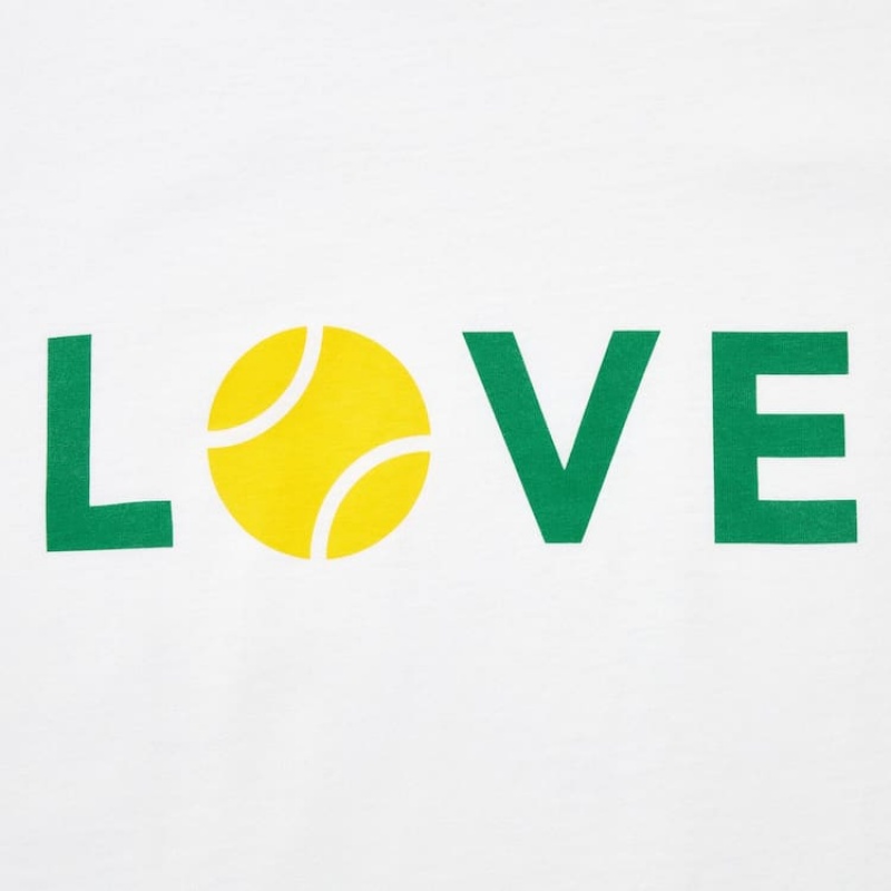 Camiseta Uniqlo Peace For All Ut Estampadas (Roger Federer) Mujer Blancas | 4981OCVZB