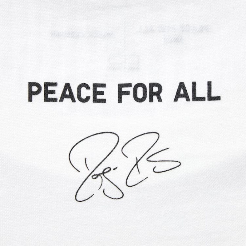 Camiseta Uniqlo Peace For All Ut Estampadas (Roger Federer) Mujer Blancas | 4981OCVZB