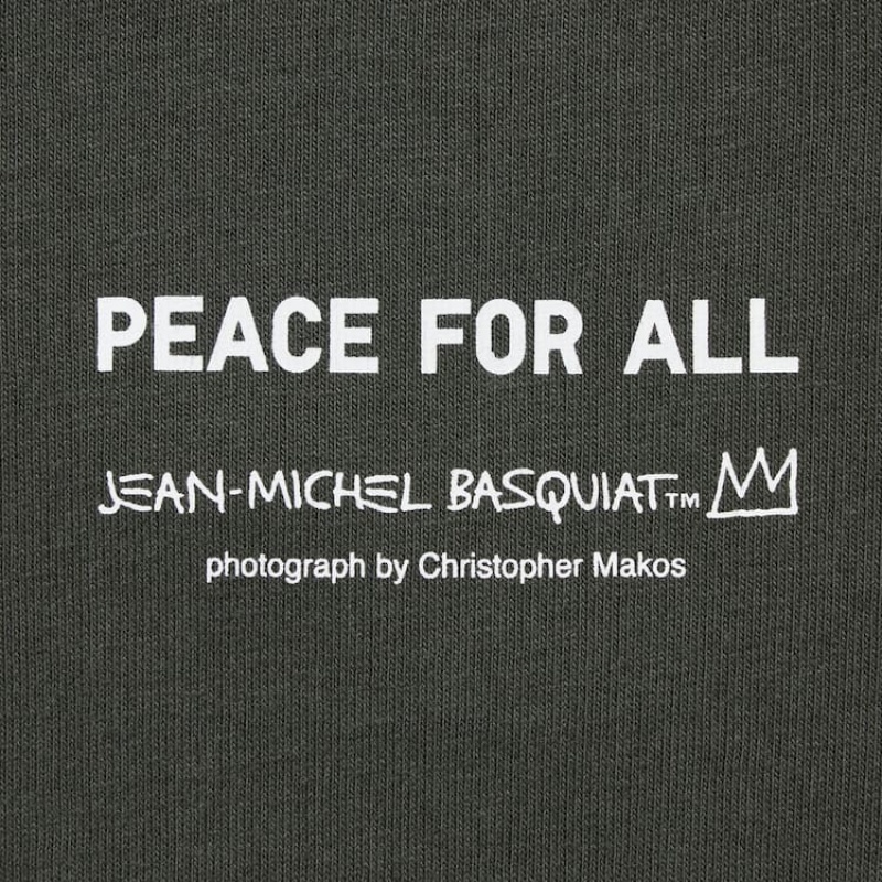 Camiseta Uniqlo Peace For All Ut Estampadas (Jean-michel Basquiat And Christopher Makos) Mujer Gris Oscuro | 3162PNIOG